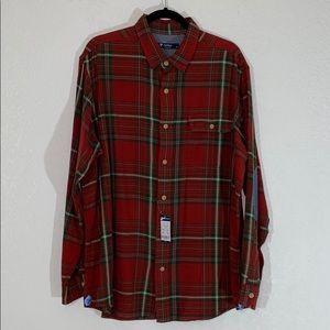 Cremieux Plaid Red Long Sleeve Button Down Shirt     A